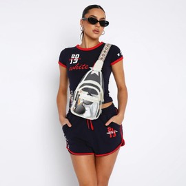 Leresas Clear Bag for Women Men Stadium Approved Sling Backpack Purse Crossbody Fanny Pack Stadium Events Concert Beige