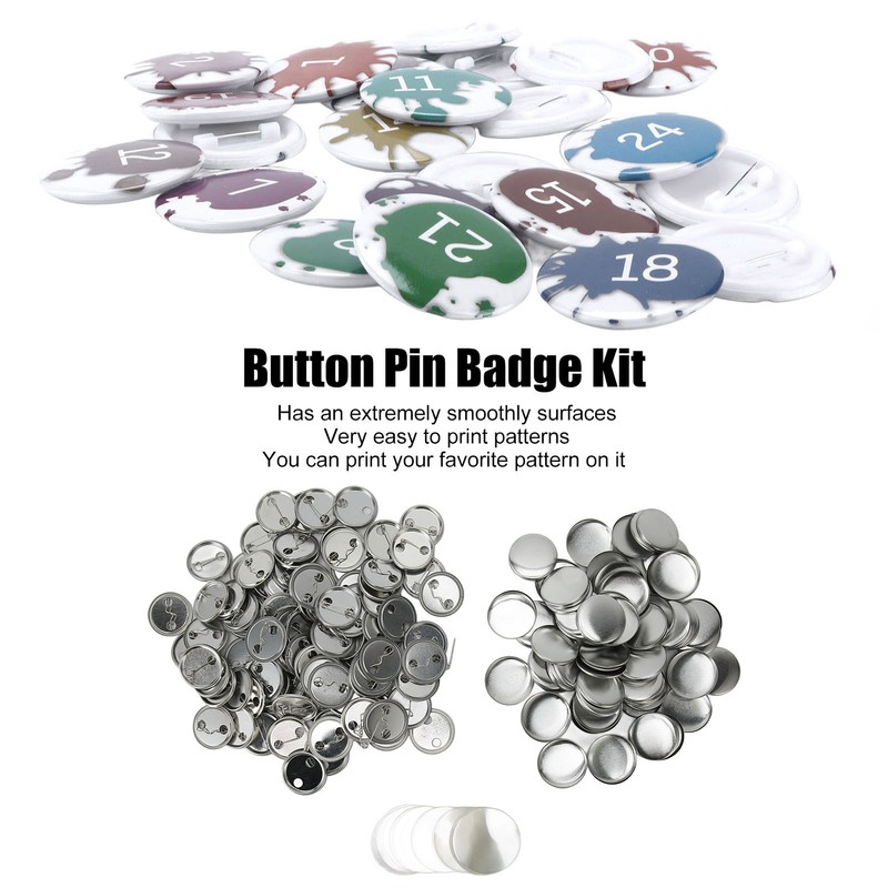 100 Sets Blank Button Badge Parts Set Round Shape Rust