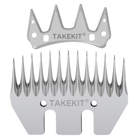 TAKEKIT Sheep Shears Wool Clippers Universal Replacement Blades, Shearing Comb and Cutter Blade Set, Stainless Steel Straight 13-Teeth