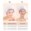 mikimini White Shower Cap Waterproof Reusable, Double Layers Bathing Hair