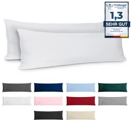 Cushion Cover 40 x 145 cm Renforcé Cotton (Set of 2) – White – Densely Woven with 57 Threads/cm² – Cushion Cover 40 x 145 cm – Oeko Tex Certified – Dreamzie