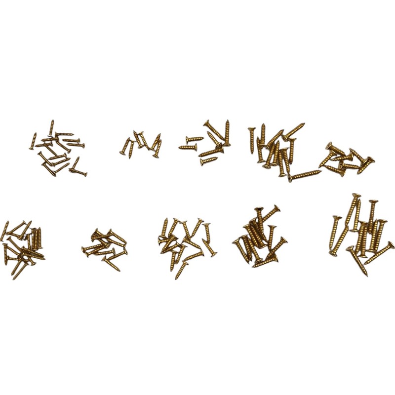 Alkan Wood Screws Brass Plated Countersunk Head Phillips 500-Piece Diameter