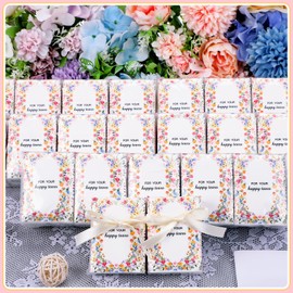Therwen 100 Pack Wedding Happy Tears Tissues Packs for Wedding Guests 1000 Sheet Tissues Packs Travel Size Bulk Essentials Stuffers Emergency Kit (Bright)