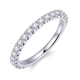 CGSRING 2.5mm Moissanite Wedding Bands, Moissanite Rings for Women Sterling Silver, Eternity Bands for Women (7)