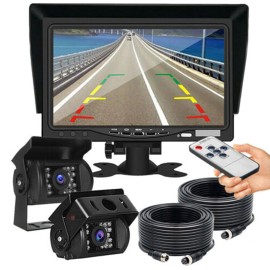 iPoster 7" Monitor Backup Reversing Rear View CCD Camera IR For RV Truck Trailer Bus Car