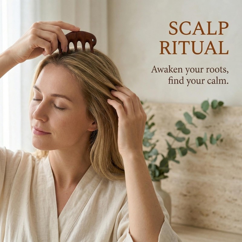 Wooden Scalp Massage Brush, Pack of 3, Scalp Massage Comb,