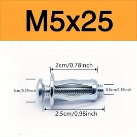 Springtok 60pcs Petal Shaped Expanded Metal Rivet Lock Nut Set, Including M4/20, M5/20, M6/20 Socket Set, Heavy Duty Industrial Screws,  tools set clearance Hardware Bolts:_M5-20PCS