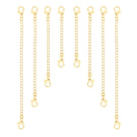 8pcs Copper Plated Chain Extender Necklace Extenders KC Gold Extension Chains for Bracelet Anklet Jewelry(4 Sizes)