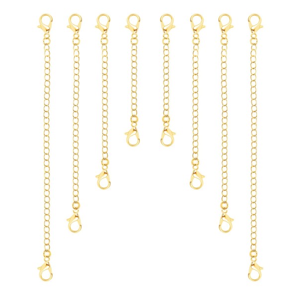8pcs Copper Plated Chain Extender Necklace Extenders KC Gold Extension