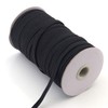 1Roll(100meters) 6mm Wide Black Polyester Elastic Cord Flat Braided Rubber