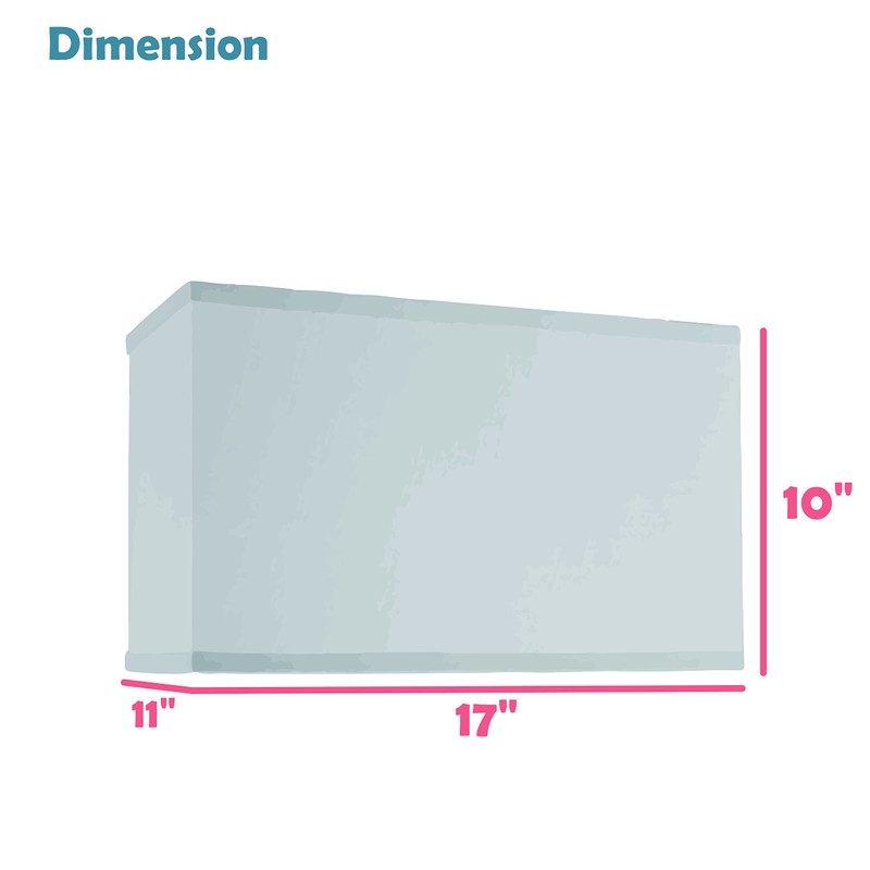 Aspen Creative 38752-2, Rectangle Collapsible Spider Lamp Shade, White, 11+17"