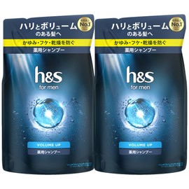 h&s for Men Shampoo, 10.6 oz (300 g) x 2 Refills, Volume Up, Set Purchase