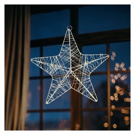 com-four® Decorative Christmas Star, Christmas Star Decoration for Hanging, Metal Christmas Star with Sequins, Decorative Hanger