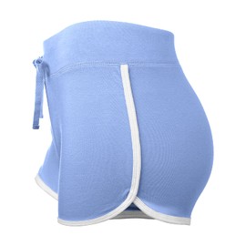 HATOPANTS - Pantalones cortos elásticos para yoga y gimnasio, 045-spring Blue, XL