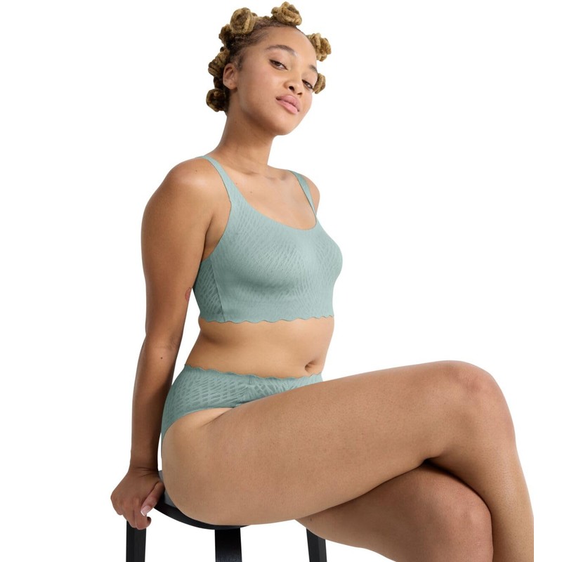 Sloggi Womens Zero Feel Bliss Top Bra, Misty Turquoise, S