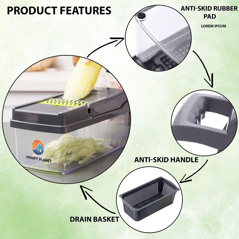 Homify Planet 16-in-1 Vegetable Chopper & Mandoline Slicer – The