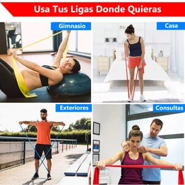 Set de Bandas de Estiramiento | Ligas de Extension | 1.20 de Largo | Ejercicio, Yoga, Pilates