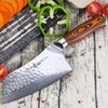 TUO Cutlery Cleaver Knife - Japanese AUS-10 Damascus Steel Hammered