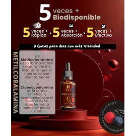 Vitamina B12 Liposomal Líquida | 5x veces mayor Absorción | Desarrollado por la Dra. Friné Velázquez | con Gotero - perfecto para Niños y Adultos | Di