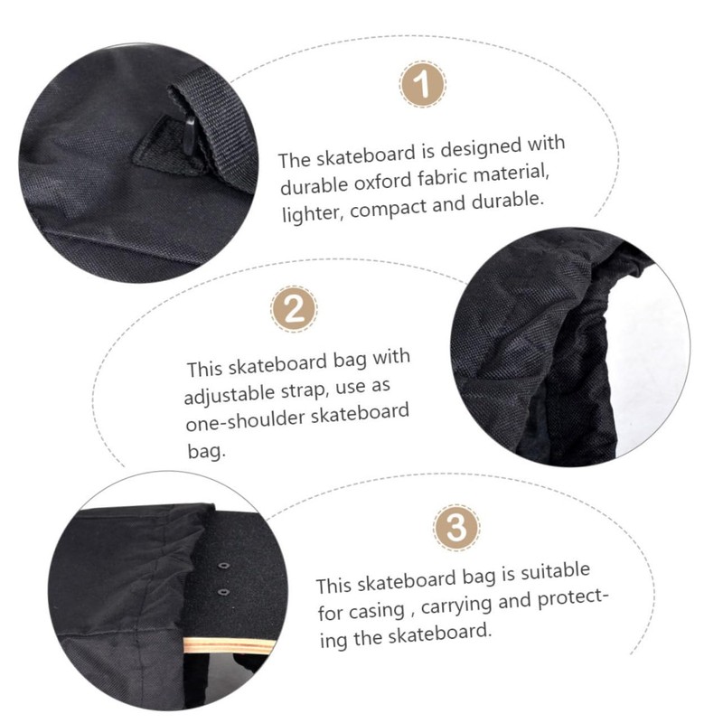 Totority Adjustable Backpack Oxford Lightweight Drift Board Rucksack with Drawstring