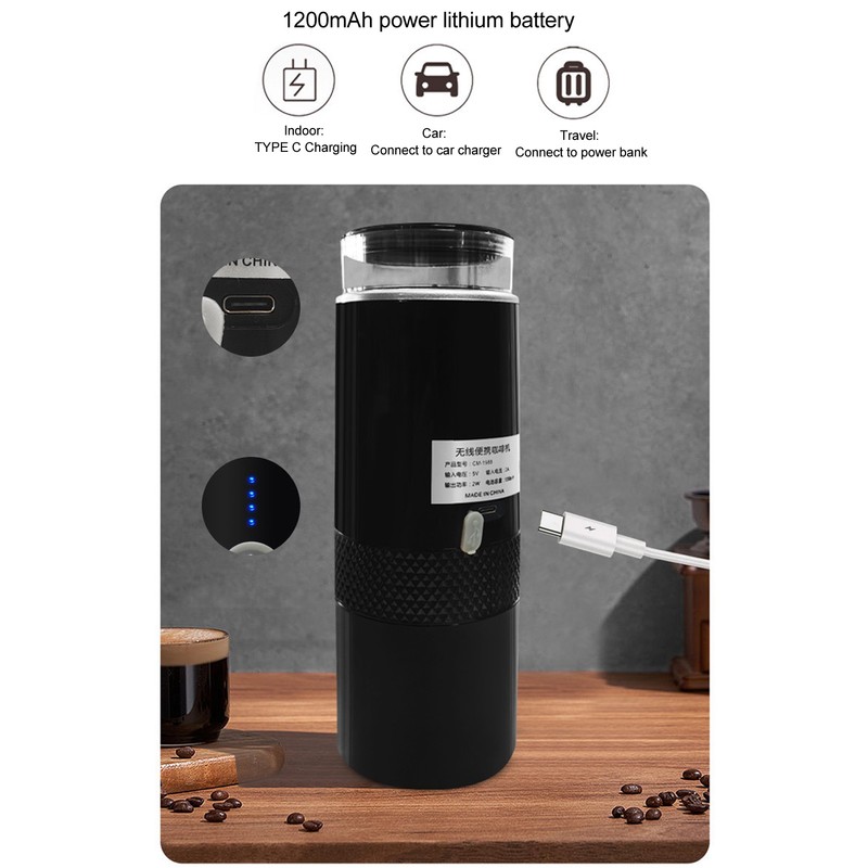 Portable Coffee Machine Rechargeable Full Automatic Mini Travel Handheld Coffee