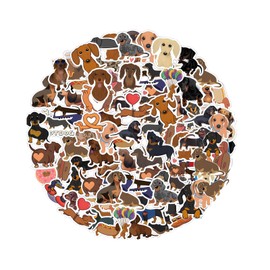 Cosmeria Pack of 120 Dachshund Stickers Vinyl PVC, Waterproof and Sun Protection, Easy Installation and Reusable, Dachshund Fans