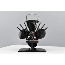 Silent Operation Small 4-Blade Heat Powered Stove Fan for Wood/Log Burner/Fireplace - Eco Friendly VOYTO