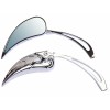 MotorToGo Mini Chrome Tear Drop Rear View Mirrors for Harley-Davidso