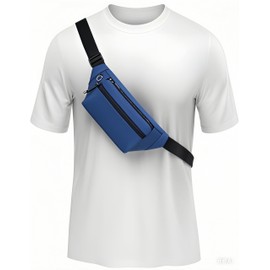 Lidxfeo Waterproof Crossbody Bag, Anti-Theft Shoulder Bag, Lightweight Chest Bag, Ergonomic Sling Backpack, Multi-Pocket Bum Bag for Hiking, Travel, Cycling, Jogging, blue, Modern