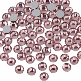 Beadsland 576pcs Flat Back Crystal Rhinestones Round Gems for Nail Art and Craft Glue Fix, Light Purple, SS30,6.3-6.5mm
