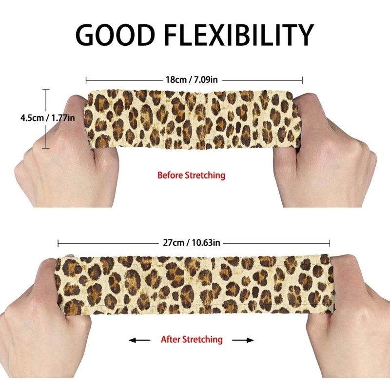 HUISEFOR Leopard Print Rearview Mirror Cover for Women Yellow Vehicle