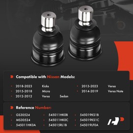 A-Premium 2 x Front Lower Ball Joints, Compatible with Nissan Kicks 2018-2023, Micra 2015-2018, Versa 2012-2023, Versa Note 2014-2019