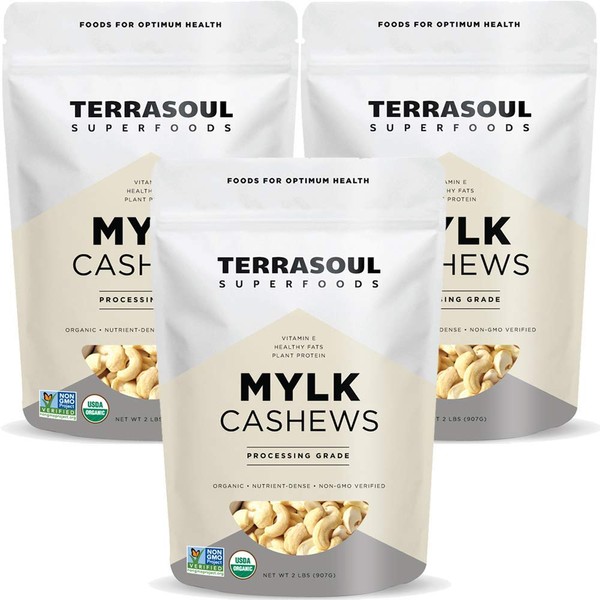 Terrasoul Superfoods Organic Raw Cashews (Mylk Grade), 6 Pounds
