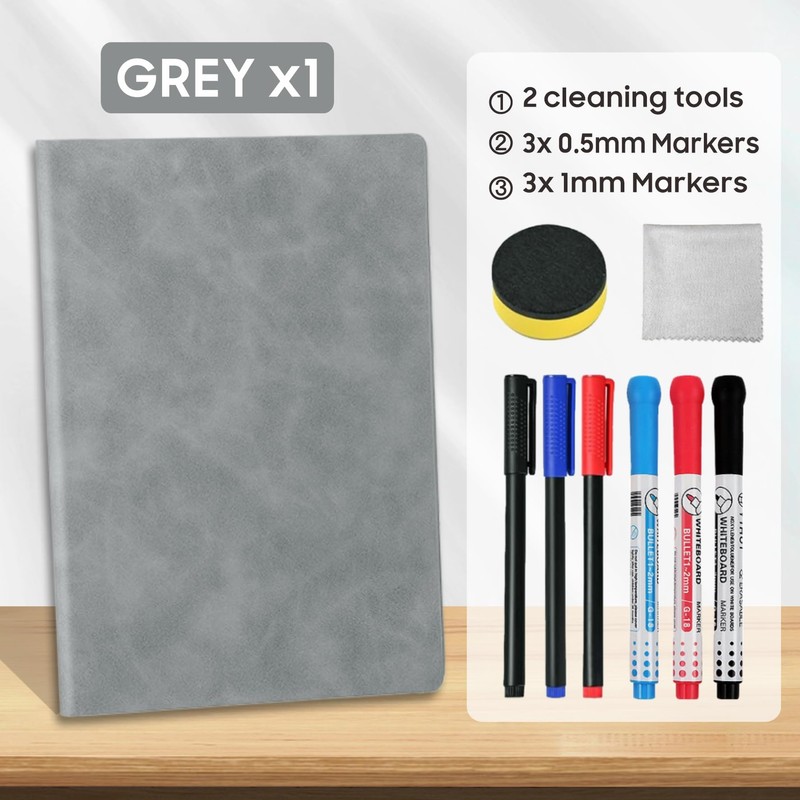 Whiteboard A5 Grey Small Whiteboard Notebook Mini Desk Whiteboard with