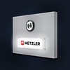 Metzler Doorbell in White, Interchangeable Name Plate, Powder-Coated in RAL