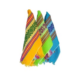 5 servilletas de Tela (Tlaxcala). Colores Vistosos Servilletas de Tela para Tortillas para mesas o Fiestas tematicas mexicanas, Toallas de Cocina o para Fiestas o Decoracion Mexicana