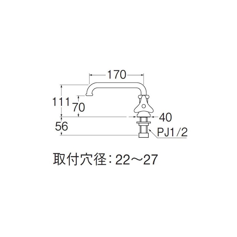 SANEI JA50J-13 Vertical Freestanding Faucet