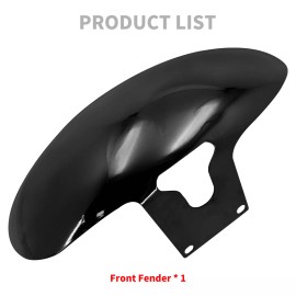 HDBUBALUS Gloss Black Metal Short Front Fender For Harley 160/ R18 M8 Fat Boy FLFB 18-2024