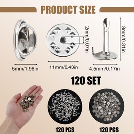 LANAFAY 120Pairs Butterfly Clutch Tie Pins, Butterfly Clutch Badge Metal Pin Back Replacements with 8mm Blank Pins, Pin Badge Backs for Craft Making, Replacement Tie Tack Lapel Pin Backing Holder