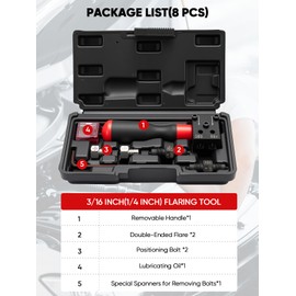 Wvoillty Brake Line Flaring Device for SAE Flares, Double Head Flaring Device Brake Line Car for 4.75 mm and 6.35 mm Car Brake Lines, Compatible with Cars, Trucks