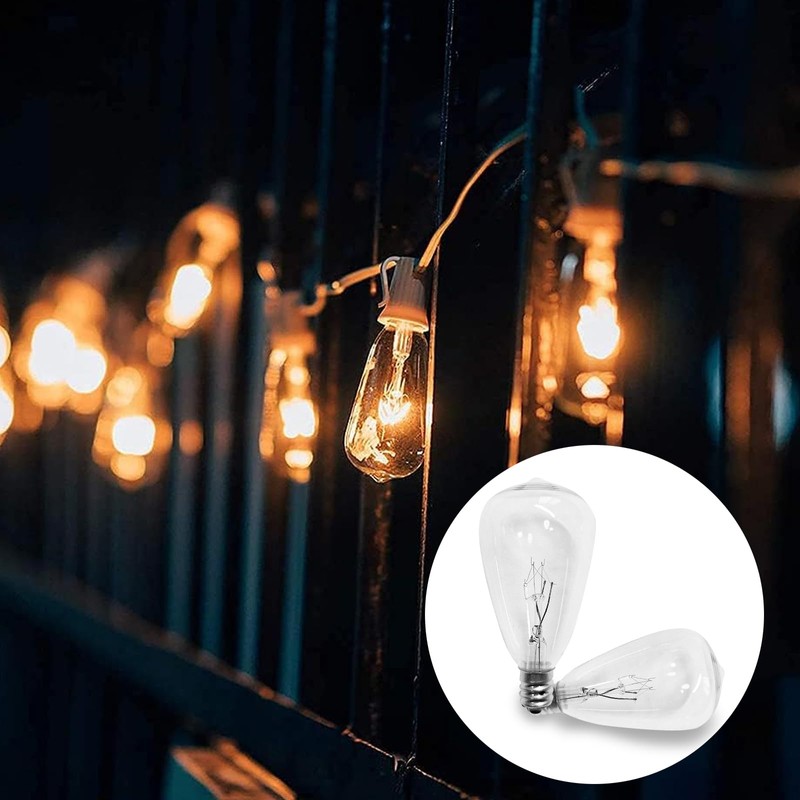 10 Pack ST38 Replacement Bulbs, 5W Edison Bulbs E12 Candelabra