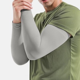EGOFLEX Arm Sleeves for Men and Women Compression UV Sun Protection Tattoo Cover Up Baseball Basketball Football Golf Running (Gray)