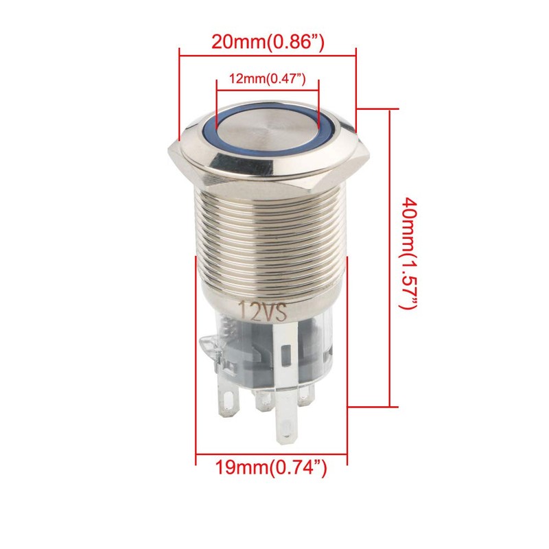 CESFONJER Metal Latch Button Switch, Waterproof Toggle Switch with Wire