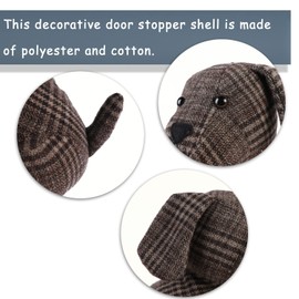 SANFERGE Cute Decorative Door Stop Home Office Floor Door Stop Stuffed Animal Weighted Heavy Wall Protector Plaid Dog