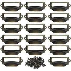 TTBDDM Pack of 30 Pull Handles Label Holder, Vintage Label Holder, Label Holder, Label Holder Handles, with 60 Screws, for Kitchen Cabinets, School Files, Office Drawers