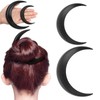 Moon Hair Stick, 2Pcs Wooden Hair Fork Decoration, Round ABS