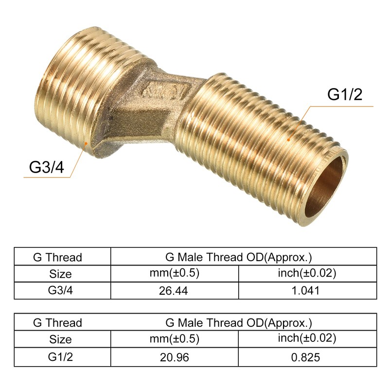 PATIKIL G1/2 to G3/4 Male Thread Claw Foot Bathtub Adapter,