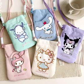 Character Kids Crossbody Bag Children's Bag Storage for Belongings School Supplies Purple My Melody