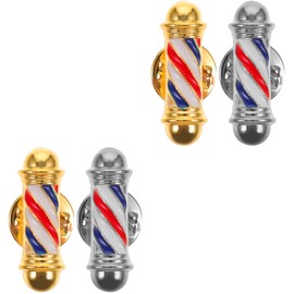4 Pcs Turning Light Brooch Barber Shop Brooch Pin Fabric Pin Decorative Brooch Pin Brooches Barber Shop Pole Lapel Pin Vintage Sweater Brooch Safety Pin Small Brooch Decor