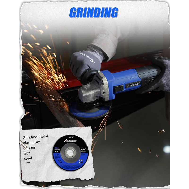 AVID POWER Angle Grinder, 7.5-Amp 4-1/2 inch Electric Grinder Power